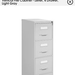 File Cabinet - Vertical, Letter, 4 Drawer, Light Gray