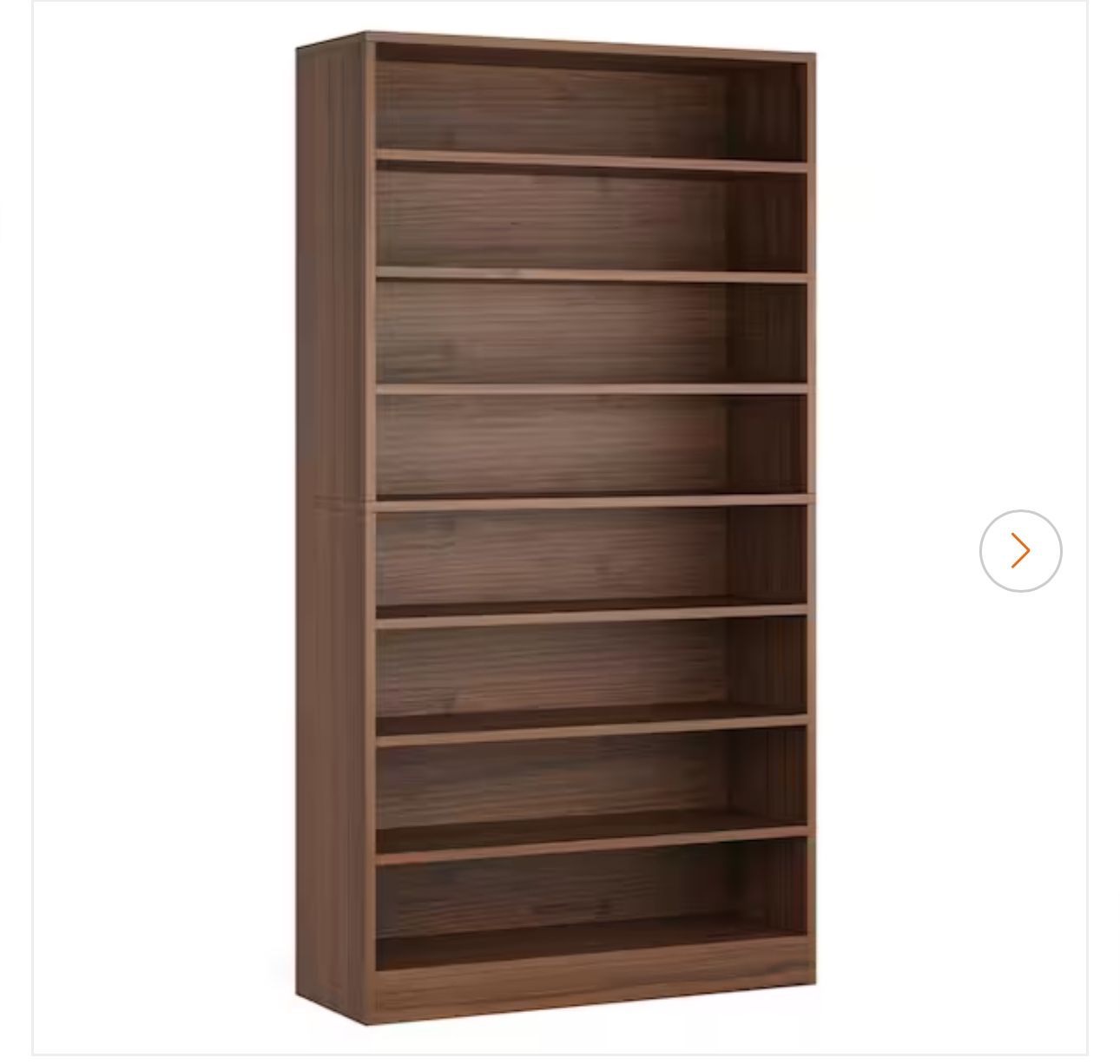 Eulas 71 in. Tall Brown Wood 9 Tier Standard Bookcase with Interior Shelves, Open Display Bookshelf