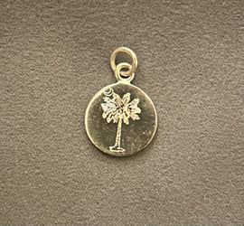 Sterling Silver SC PalmettoTree/Clemson Tigers Paw Print Charm/Pendant