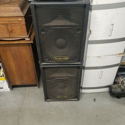 2 Pc Kustom Speakers Amps