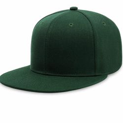 Flat Plain Green SnapBack Hat