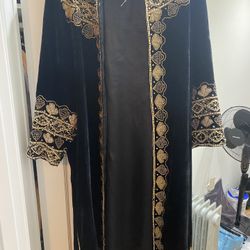 Long Velvet beaded Vintage Coat 