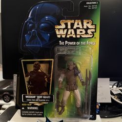 STAR WARS Power of the Force/POTF2 3.75" Weequay Skiff Guard Variant Green Card