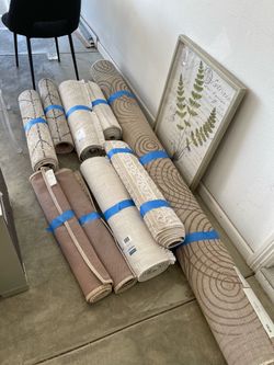 Multiple carpets and rugs