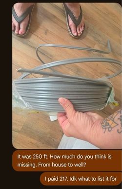 Gray Electrical Wire Coil Partial Roll