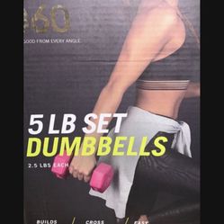Weights ! FLO 360 rubber coated dumbbells 1 set of 5lbs. NEW. Selling quickly