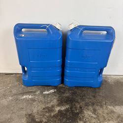 two canisters for drinking water