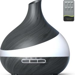 500 ML Essential Oil Diffuser, Upgrade Aroma Diffuser for Large Room, Aromatherapy Diffuser Humidifier with Remote Control 14 Color Lights 4 Timer Set