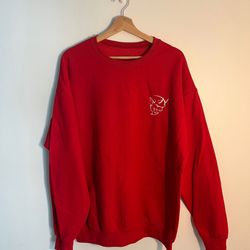 Fire Red Dodge Demon SRT Embroidery Crewneck Sweatshirt