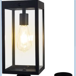 Zinnze Solar Lamp Post Light Outdoor Waterproof，Solar Outdoor Post Light with 3.5in Pier Mount Base，Matte Black