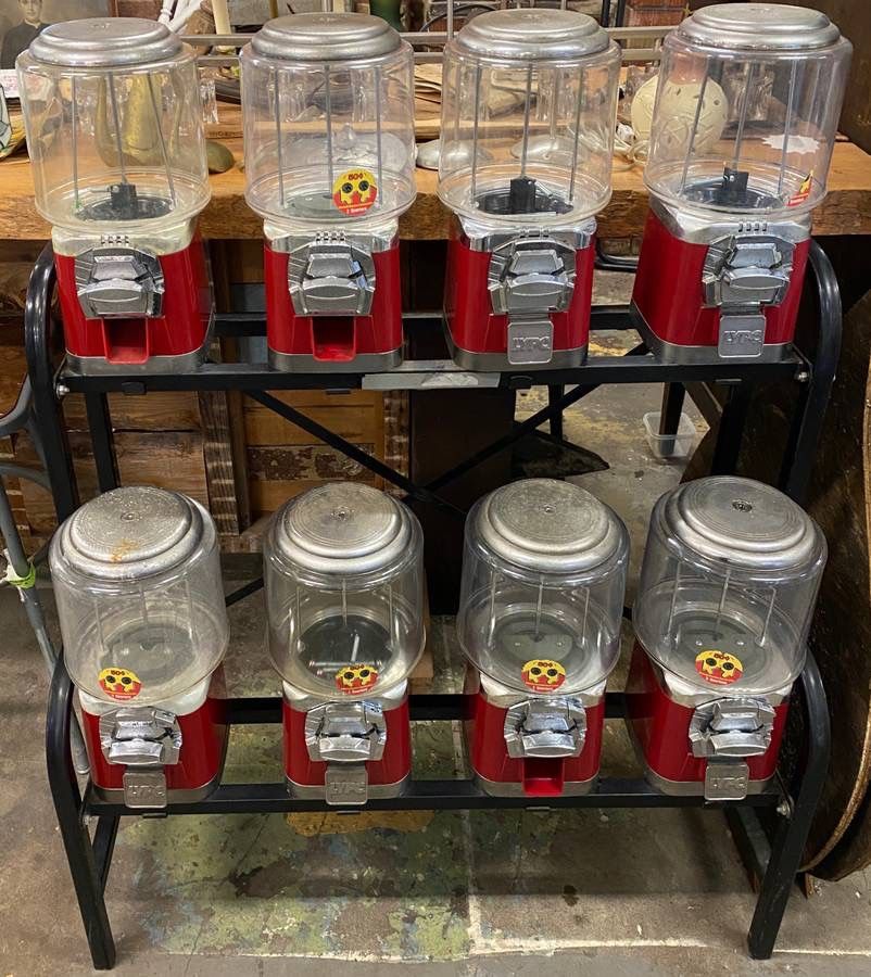 Classic Gumball Machine Rack w/ 8 Units