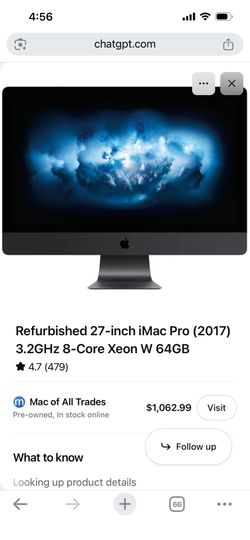 Apple iMac Pro 27" 5K | 8-Core Xeon W | 64GB RAM | Radeon Pro Vega 56 | Excellent