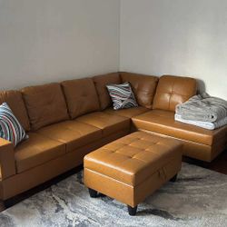New Leather Sectional Couch