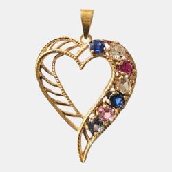 Solid 14K Gold Heart Pendant 
