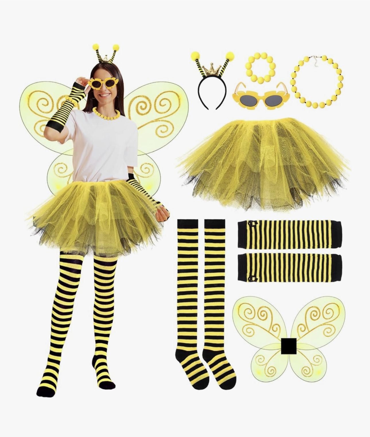 Hicarer 8 Pcs Bee Costume (Size 13)