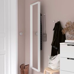 IKEA “Stave” Wall-Mounted White Hinged Mirror with Jewelry Storage on the Backside