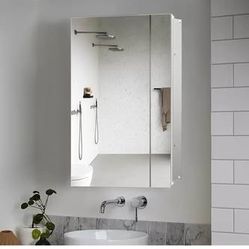 New 20x30 inch Medicine Cabinet Mirror with Storage, Aluminum Surface Mount or Recessed Medicine