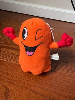 Vtg 2005 Pac-Man 25th Anniversary Orange Ghost Clyde Plush Toy Factory Namco