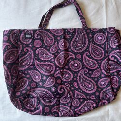 Asyllum Black Pink Paisley Tote Bag