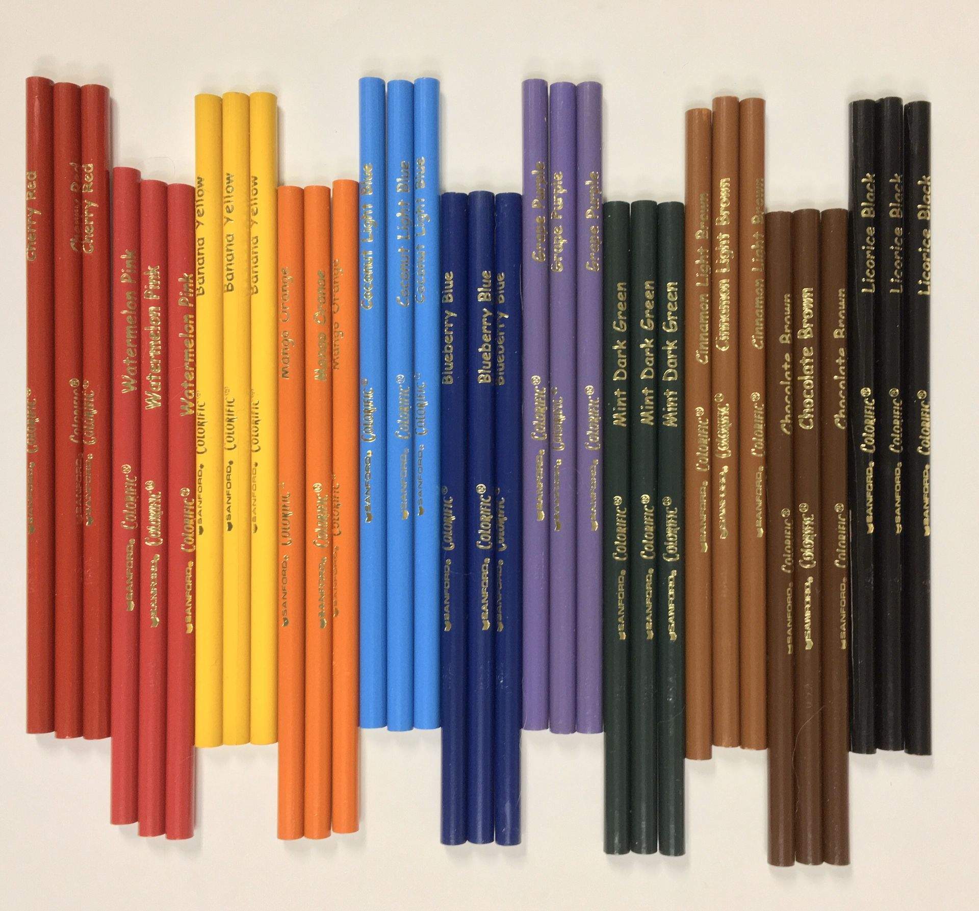 33 New Vintage Sanford (Berol) Colorific Scented Colored Pencils