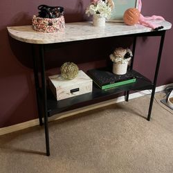 Entryway Faux Marble Console Table