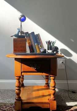 Solid Wood Oval End Table