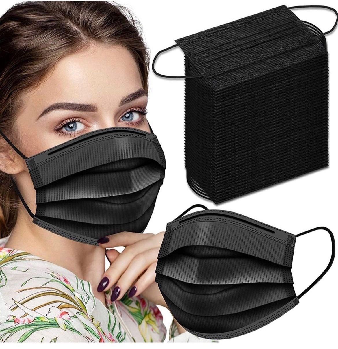 Adult Black Disposable Face Mask/100 Pieces