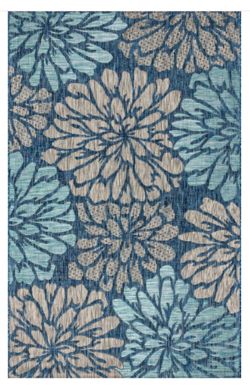 Brand new 7'9" × 10' Area Rug - Jonathan Y, Zinnia Modern Floral Textured Weave Indoor/outdoor