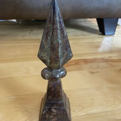 Decorative Vintage Metal Iron Finial Fence Post Spear Point Bronze Color 9”