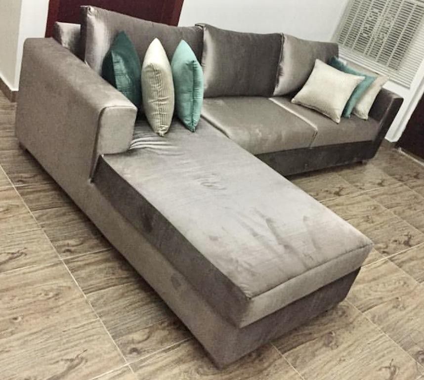 New grey velvet Sectional Sofa couch