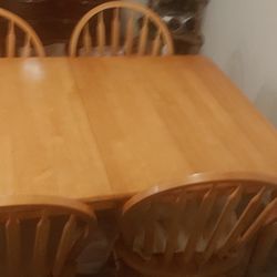 Wood Table And 4 Chairs