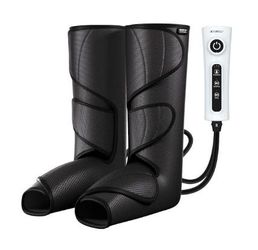 (New Factory Sealed)  CINCOM Leg Massager for Foot Calf Air Compression Leg Wraps with Portable Handheld Controller - 2 Modes & 3 Intensities (Black) 
