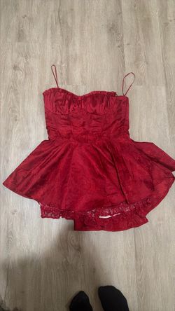 Red Satin Corset Mini Dress