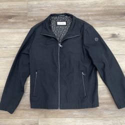 Calvin Klein Black Zipper Jacket w/ Inner Print