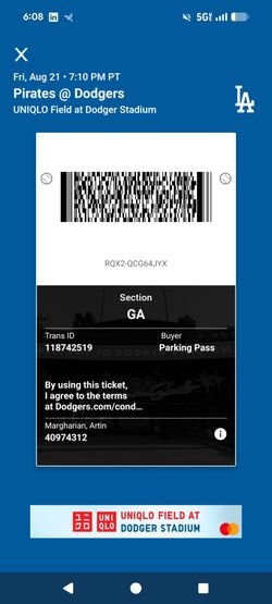 Dodger's Parking Pass