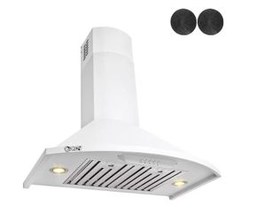 30 in. 343 CFM Convertible Wall Mount White Painted Range Hood