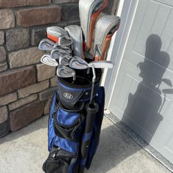 GOLF SET Orlimar Driver 3 wood 3 4 Hybrid GolfSmith 3-PW + SW Bag Balls