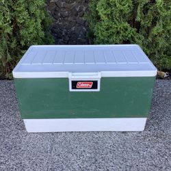 Vintage Coleman 44-Quart Green Metal Cooler 