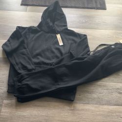 Black Essentials Hoodie And Pants 