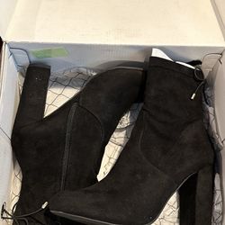 Material Girl Black Ankle Booties  , 8.5