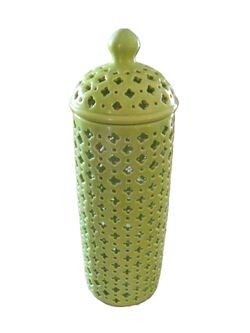 Lime Green Ceramic Jar