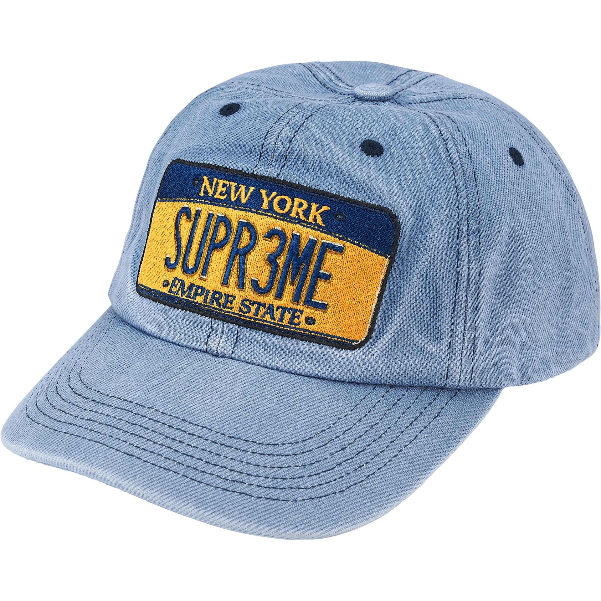 Supreme License Plate 6-Panel SS25 Denim 2 Available Brand New