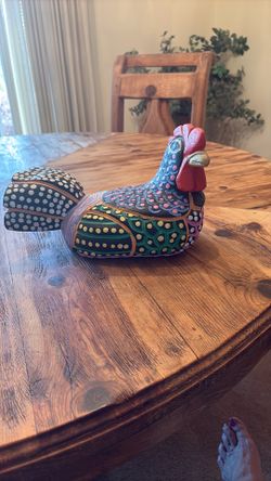 Hand Painted Oaxacan Wood Carved Alebrije Hen