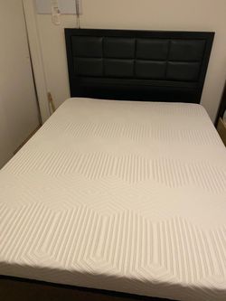 Full size bed frame and mattress