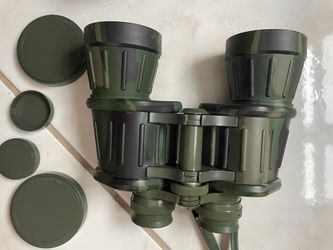 Vintage Binolux 10x50 Wide Angle Binoculars – Original Khaki Case – $75