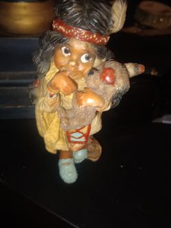 Native American little  girl figurines 6" Collectible Home Decor