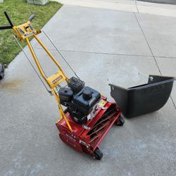 This is a McLane 20 in. Self-Propelled 7-Blade Gas Reel Mower. 