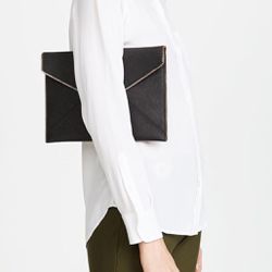 Rebecca Minkoff Designer Leo Envelope Leather Clutch Bag