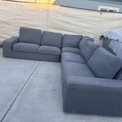 Gray Sectional. $265.       Need Clean. Kids In Home.  Couch Low 