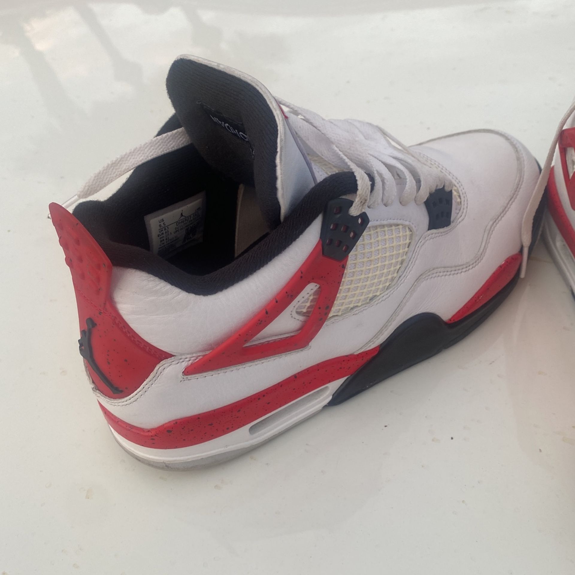 Nike Air Jordan 4 Retro Men White/Fire Red-Black Cement